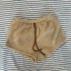 Verdusa Tan Tie Front Teddy Shorts (S)